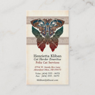 Cartões de visitas celtas do design dos gatos