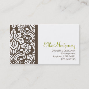 Cartões de visitas chiques do damasco de Ella #2