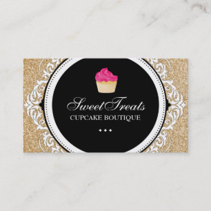 Cartões de visitas chiques e elegantes do cupcake