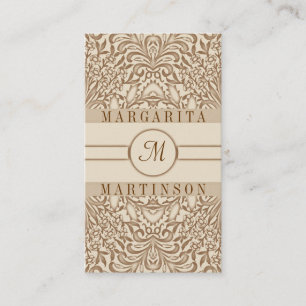 cartões de visitas chiques florais do monograma do