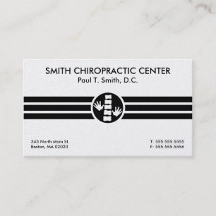 Cartões de visitas Chiropráticos de Stripes Negr