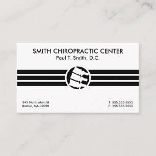Cartões de visitas Chiropráticos de Stripes Negr
