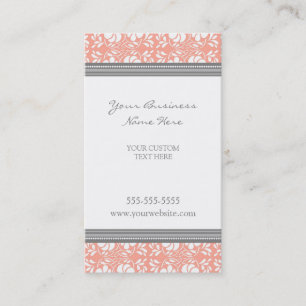 Cartões de visitas cinzentos corais elegantes do
