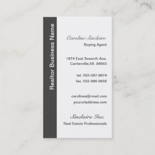 Cartões de visitas cinzentos legal do corretor de
