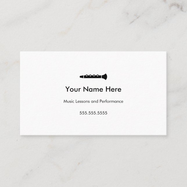 Cartões de visitas Clarinet nº 2 (Frente)