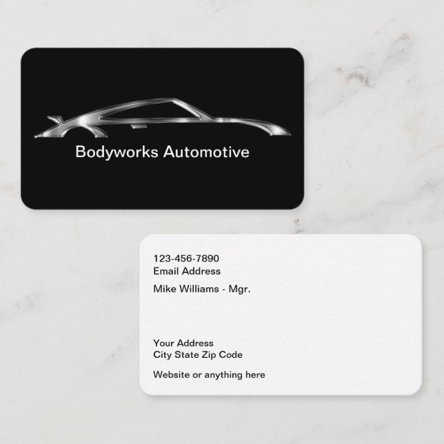 Cartões de visitas Classy Automotive Paint Bodysho (Frente/Verso)