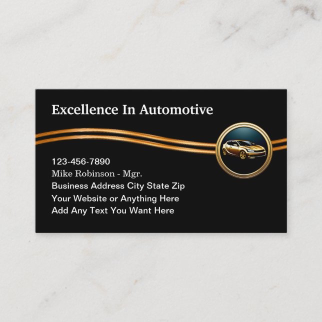 Cartões de visitas Classy Automotive Services (Frente)