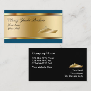 Cartões de visitas Classy Glossy Yacht Broker