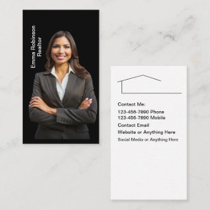 Cartões de visitas Classy Photo Real Estate Classy