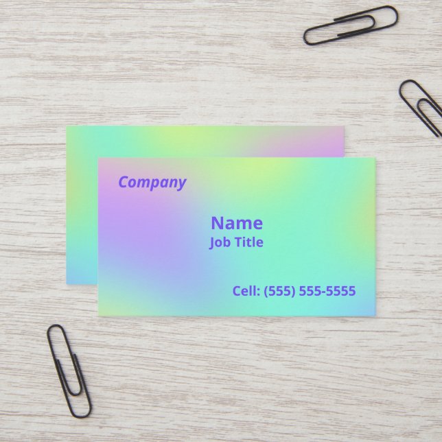 Cartões de visitas Coloridos de Gradiente Suave (Frente/Verso In Situ)