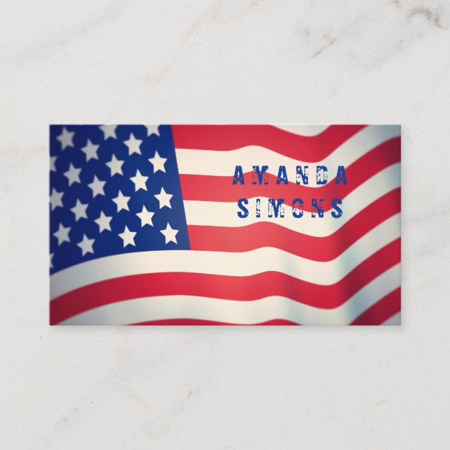 Cartões de visitas com bandeira americana (Frente)