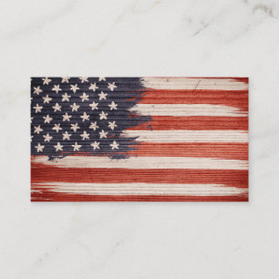 Cartões de visitas com bandeira americana vintage