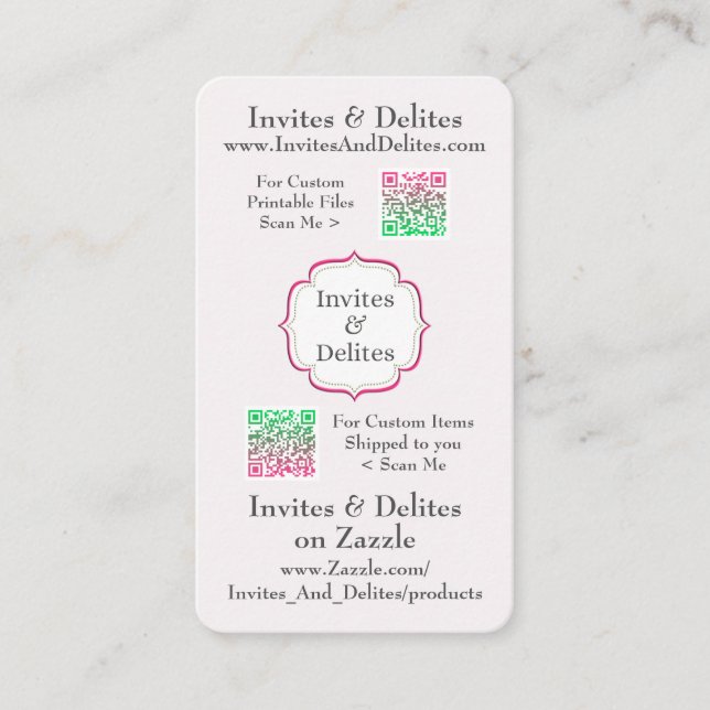 Cartões de visitas com códigos de QR para a (Frente)