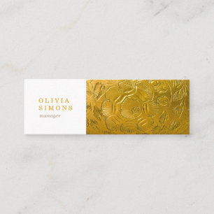 Cartões de visitas com impressão dourado do meta