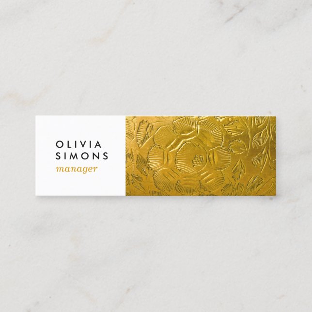 Cartões de visitas com impressão dourado do metal (Frente)