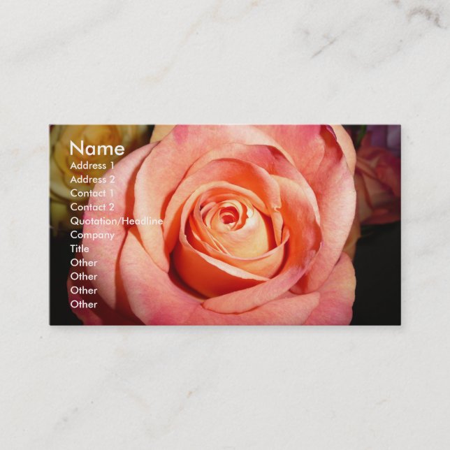 Cartões de visitas cor-de-rosa (Frente)