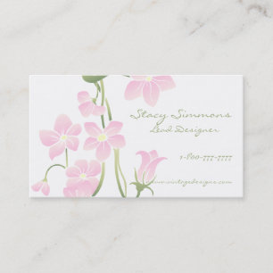 Cartões de visitas cor-de-rosa das flores do