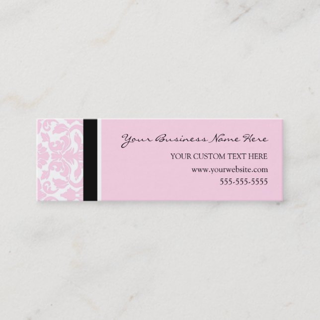 Cartões de visitas cor-de-rosa elegantes do (Frente)