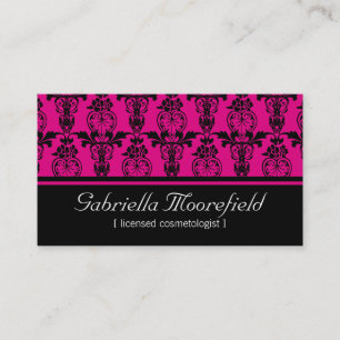 Cartões de visitas cor-de-rosa pretos do