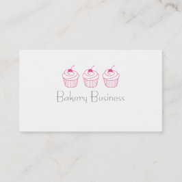 Cartões de visitas cor-de-rosa simples do cupcake