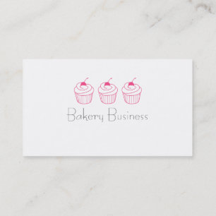 Cartões de visitas cor-de-rosa simples do cupcake