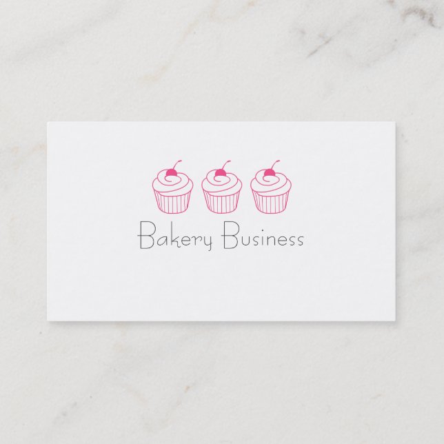 Cartões de visitas cor-de-rosa simples do cupcake (Verso)
