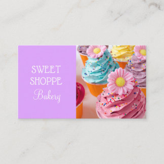 Cartões de visitas Cupcakes de púrpura