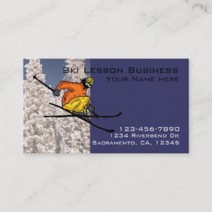 Cartões de visitas customizáveis da lição do esqui