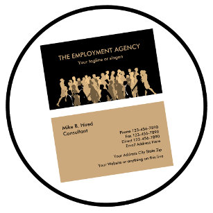 Cartões de visitas da Agência de Emprego
