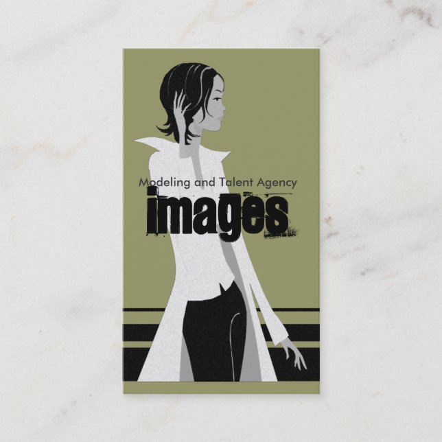 Cartões de visitas da Agência de Modelagem e Talen (Frente)