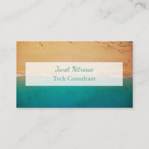 Cartões de visitas da areia e da água