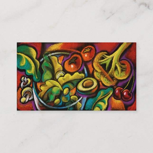 Cartões de visitas da arte da salada do alimento (Frente)