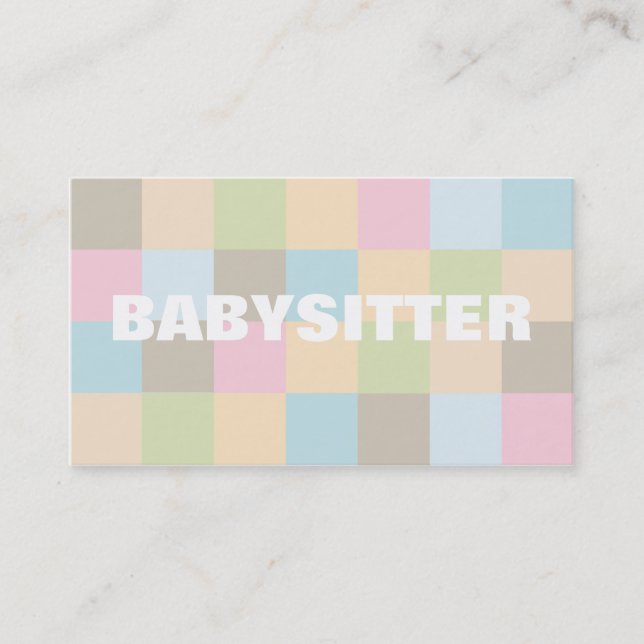 Cartões de visitas da baby-sitter (Frente)