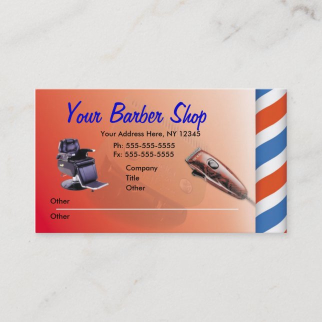 Cartões de visitas da barbearia (Frente)