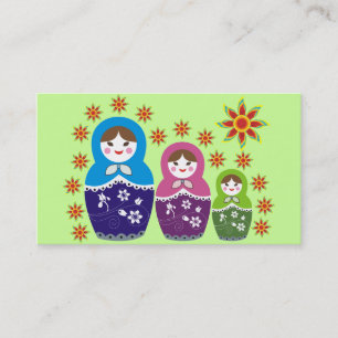 Cartões de visitas da boneca de Matryoshka do
