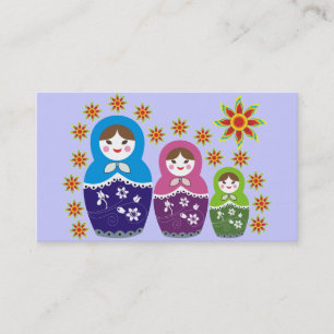 Cartões de visitas da boneca de Matryoshka do