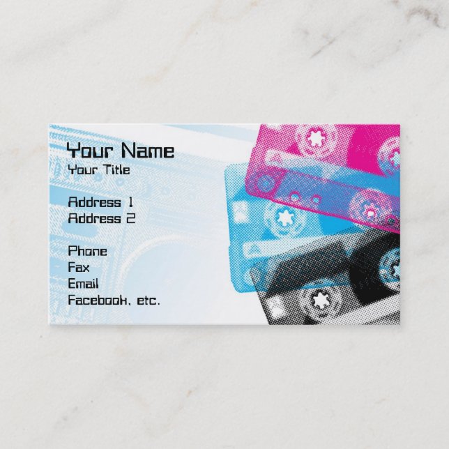 Cartões de visitas da caixa das fitas e de (Frente)