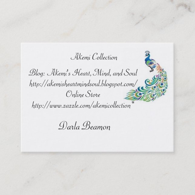 Cartões de visitas da coleção de Akemi (Frente)