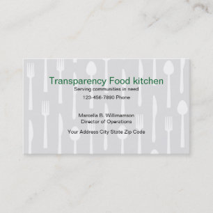 Cartões de visitas da cozinha da comida