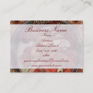 Cartões de visitas da dança de Alphones Mucha do