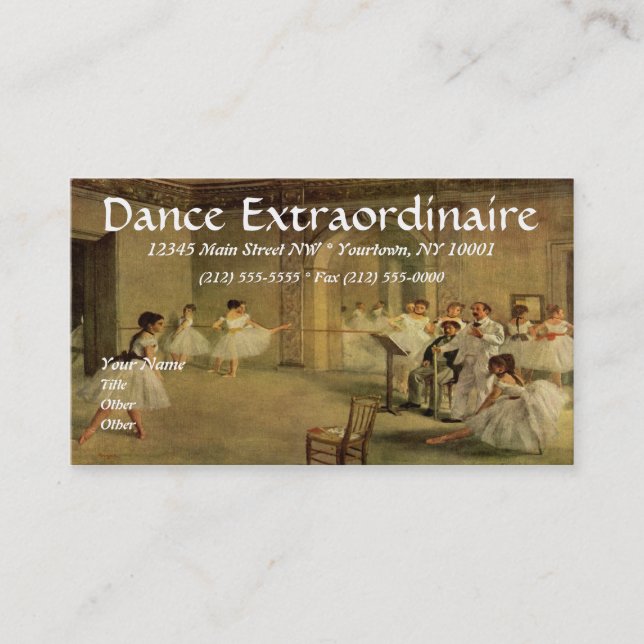 Cartões de visitas da DANÇA ou do BALÉ (Frente)