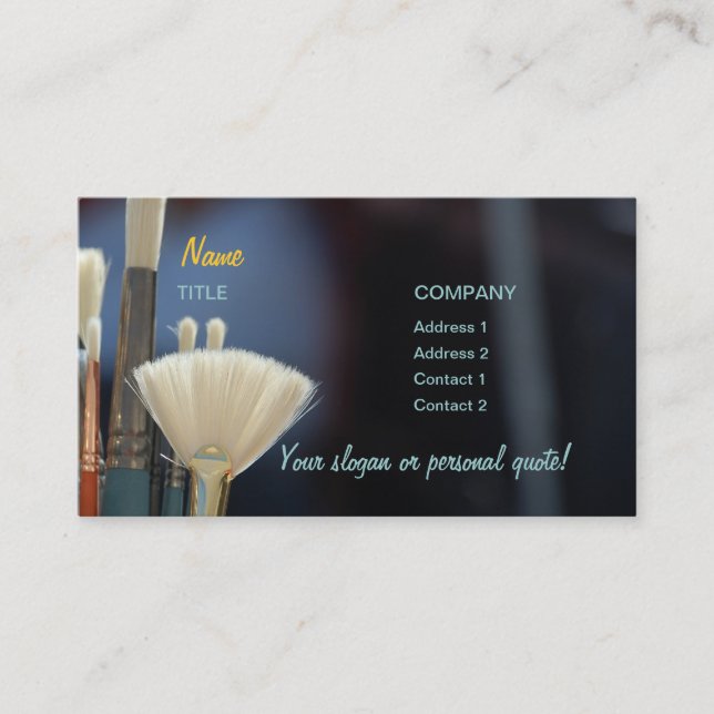 Cartões de visitas da escova do artista (Frente)