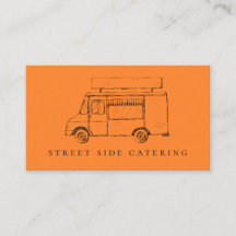Cartões de visitas da laranja do caminhão da