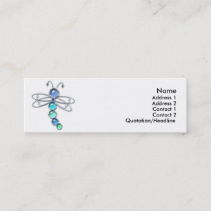 Cartões de visitas da libélula do metal & do vid