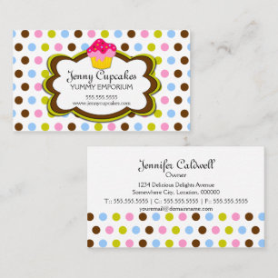 Cartões de visitas da padaria do cupcake