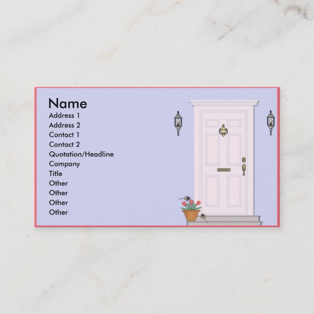 Cartões de visitas da porta da rua (Frente)