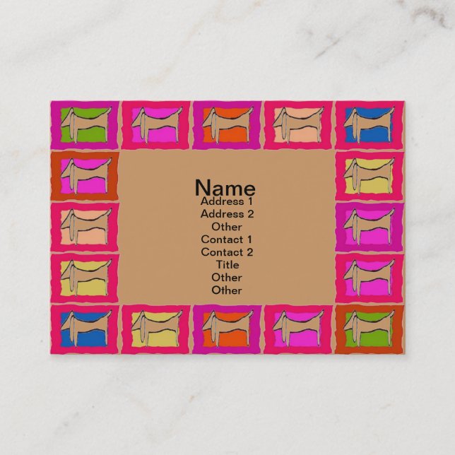 Cartões de visitas Dachshund Quilt (Frente)