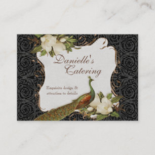 Cartões de visitas - damasco floral da magnólia