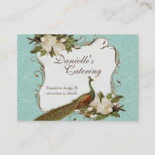 Cartões de visitas - damasco floral da magnólia