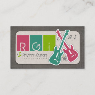 Cartões de visitas das guitarra do ritmo